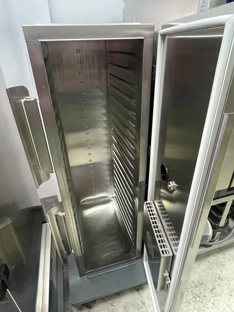 Used commercial tall stainless steel bakery sheet pan holding trolley rack cart on castors Singapore